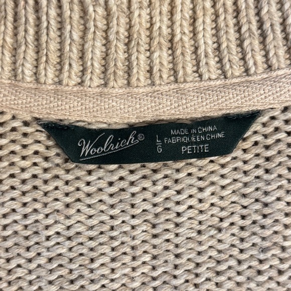 Woolrich Merino Wool Blend Full Zip Sweater Gray Womens L Cardigan - Picture 3 of 8